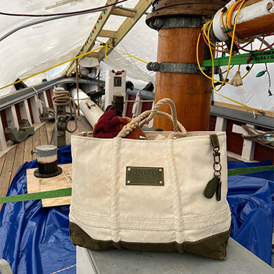 A Sea Bag on a sailboat