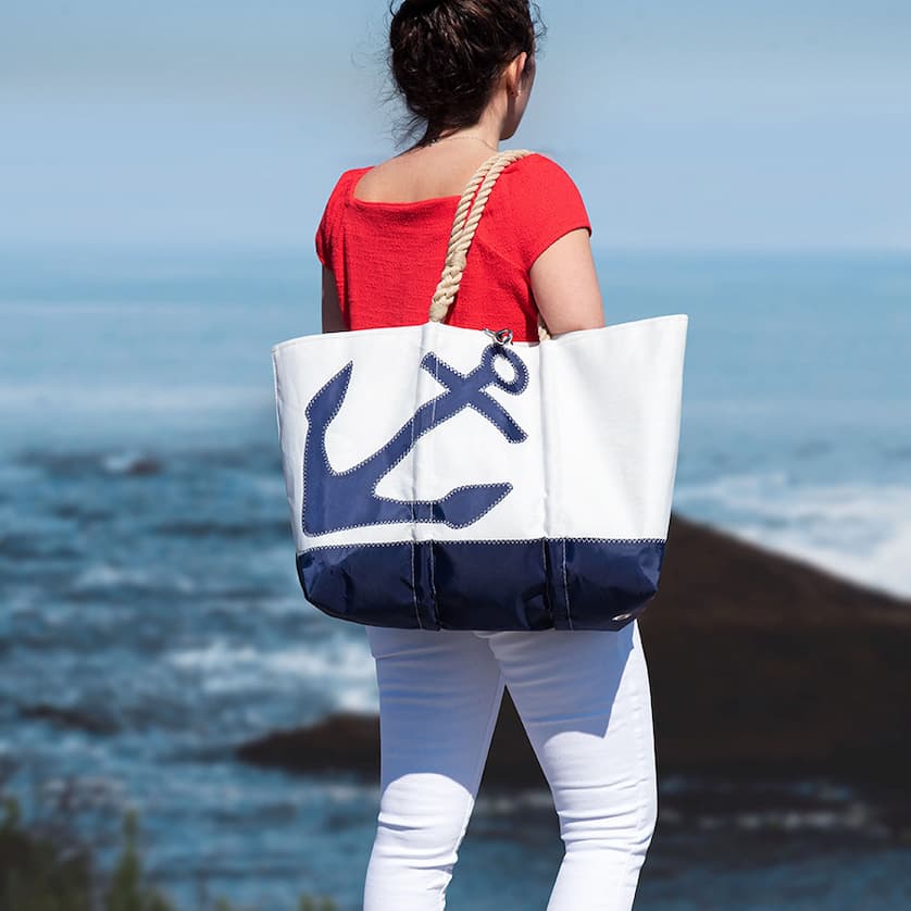 Navy Anchor Ogunquit Beach Tote