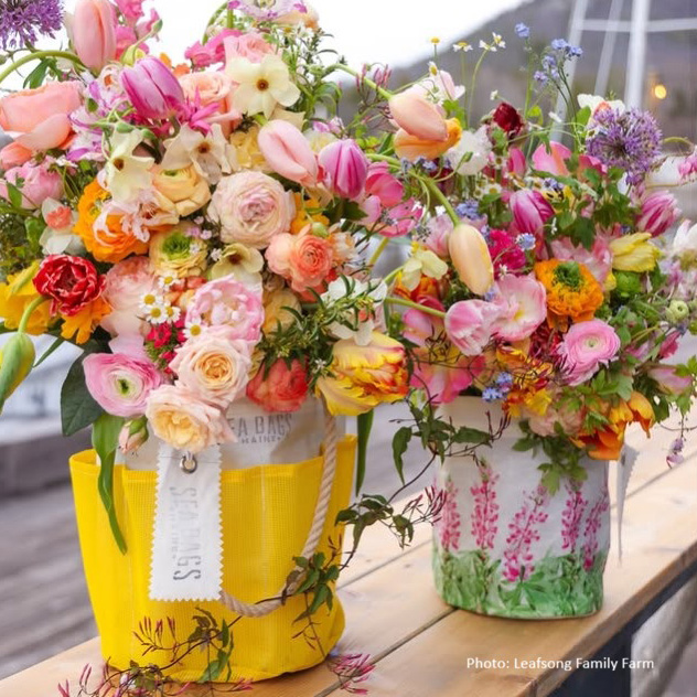 Gardener's Bucket Bags with Flowers