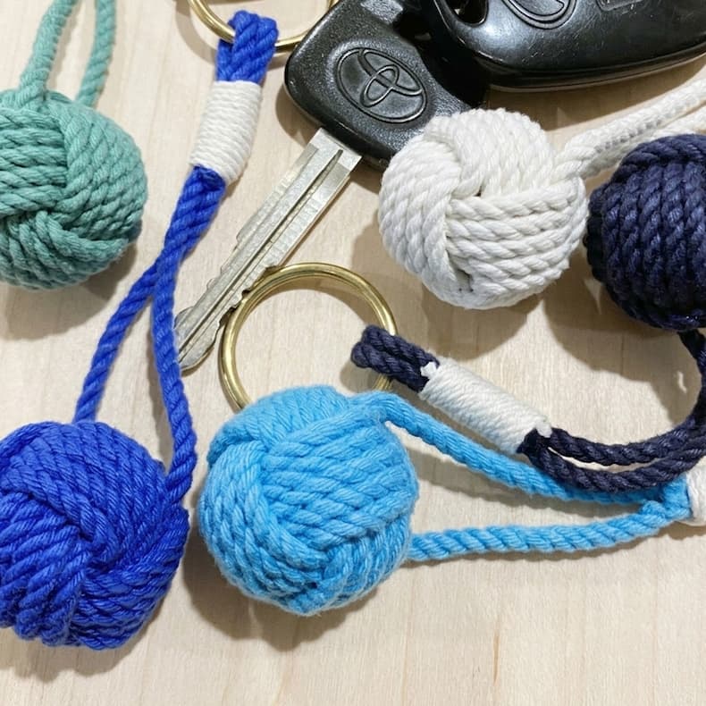 Monkey's Fist Keychain-Natural