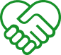 heart-shaped handshake icon