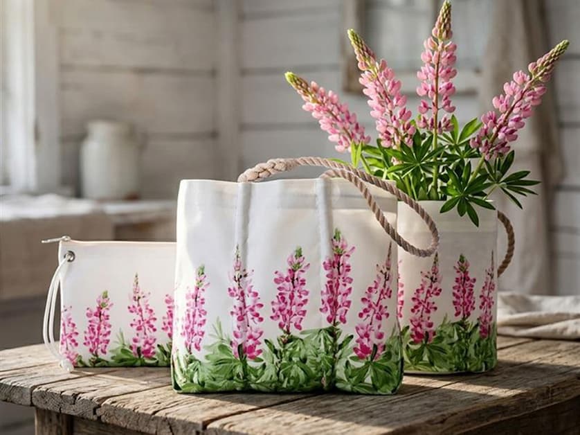 Pink Lupine Bags