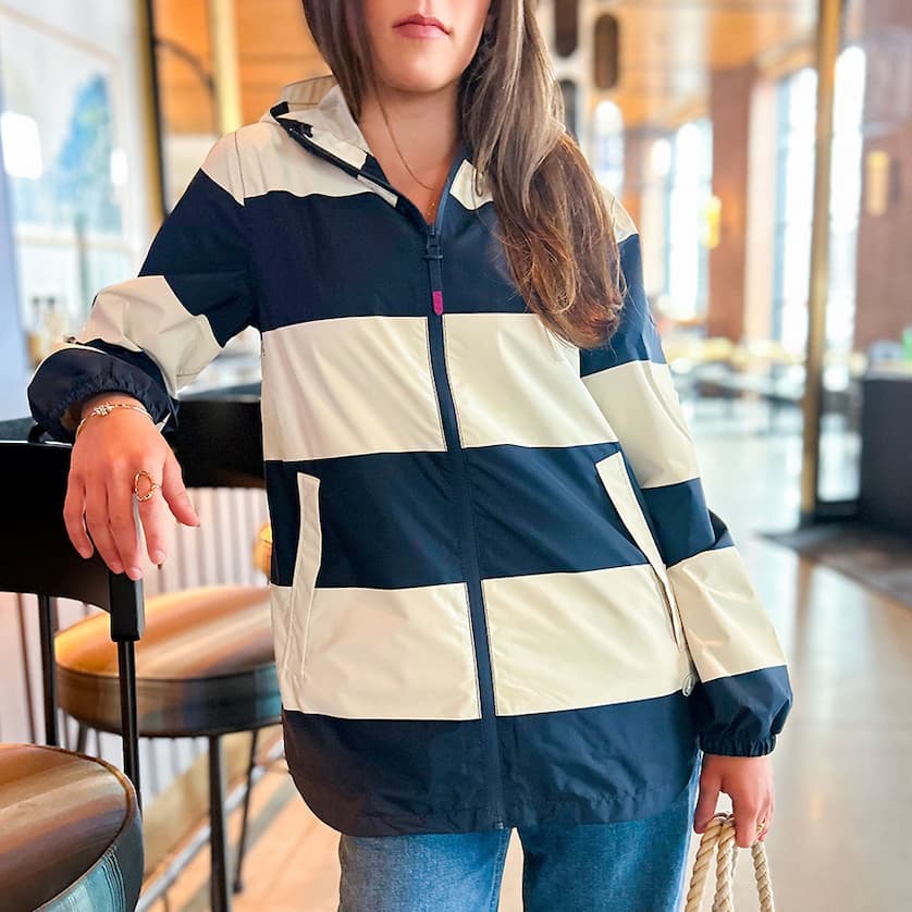 Harborside Raincoat Stripe Navy & White