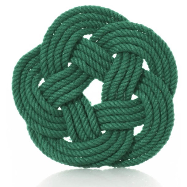 Nautical Sailor Knot Coaster (Set of 4) - Green