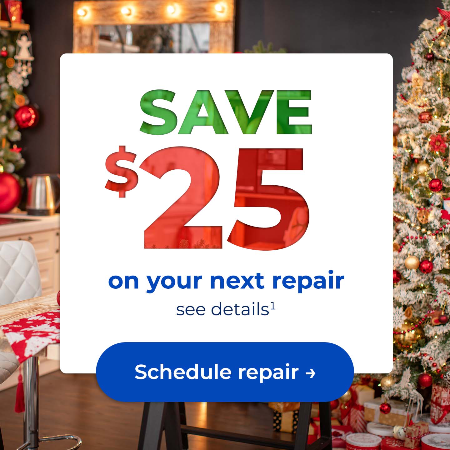 Save $25 on your next repair, see details. Button: Schedule repair