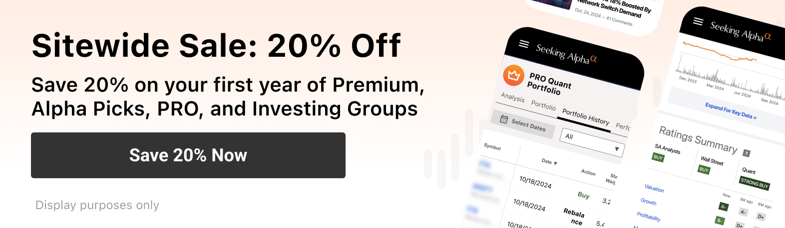 Sitewide Sale: 20% off Premium, Alpha Picks, PRO, and Investing Groups