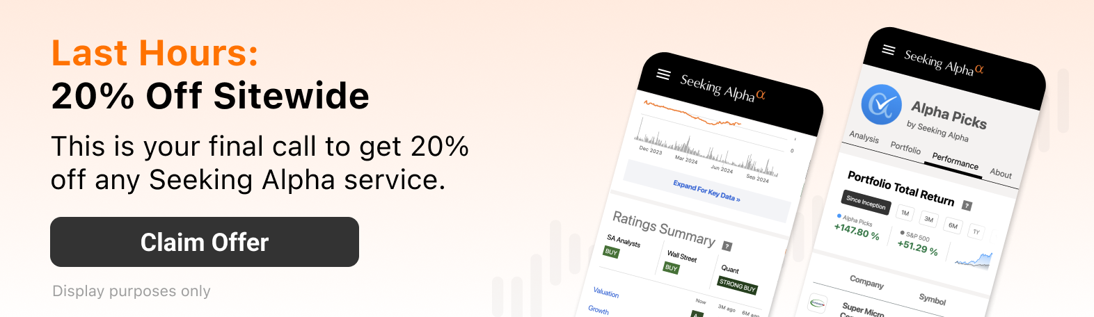Sitewide Sale: 20% off Premium, Alpha Picks, PRO, and Investing Groups