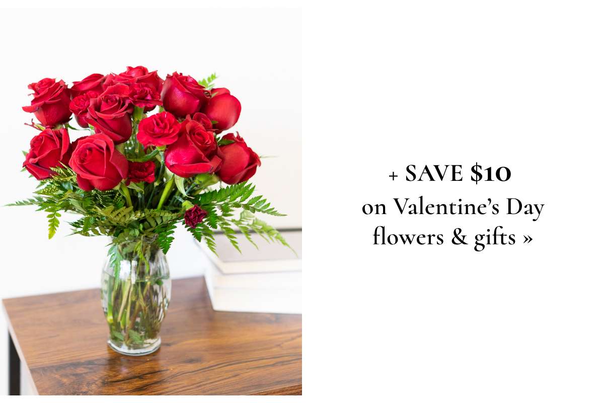 + Save $10 on Valentine's Day flowers & gifts.  »