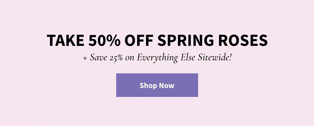 Take 50% Off Spring Roses -  Shop Now »