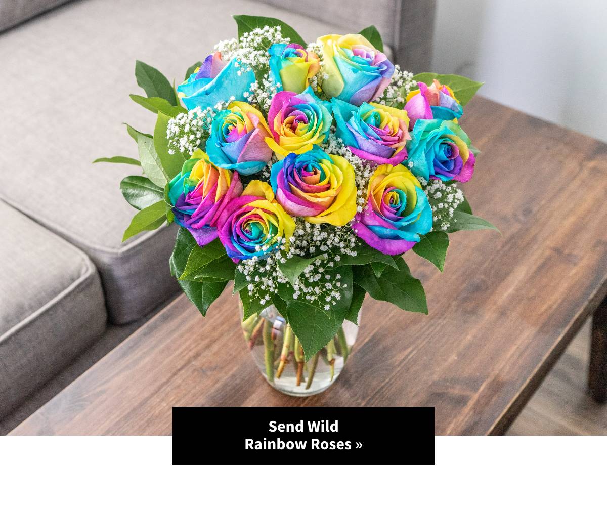 Send Wild Rainbow Roses. Shop Now »