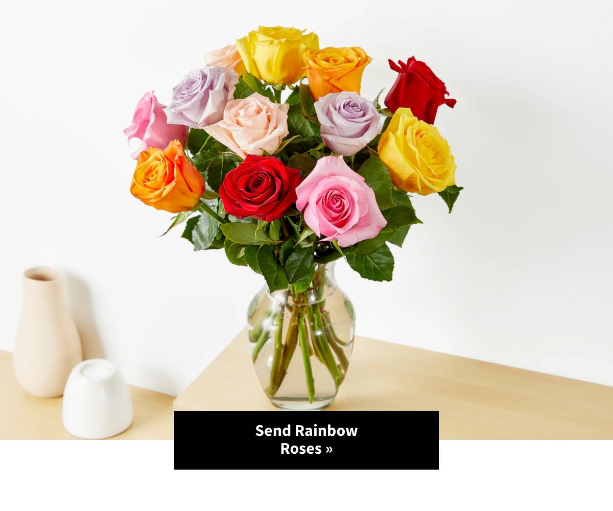 Send Rainbow Roses. Shop Now »