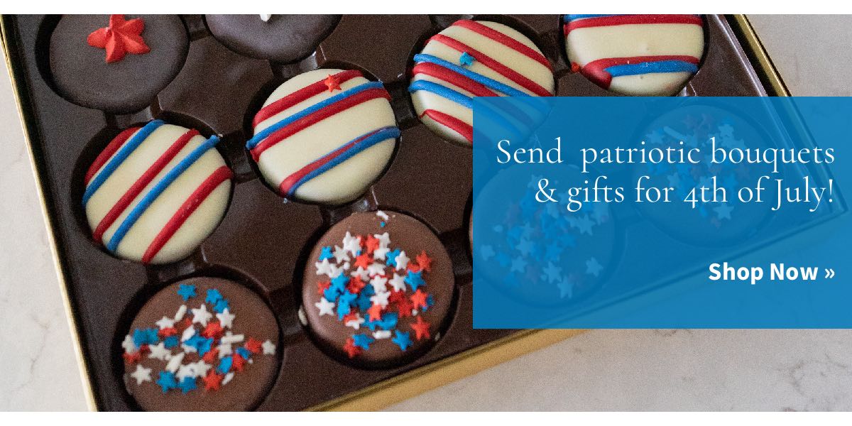 Send a chocolate covered gift or patriotic gift. Shop Now »