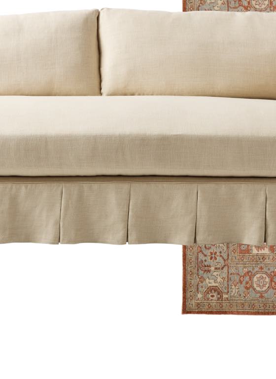 Norfolk Wide Arm Pleated Sofa