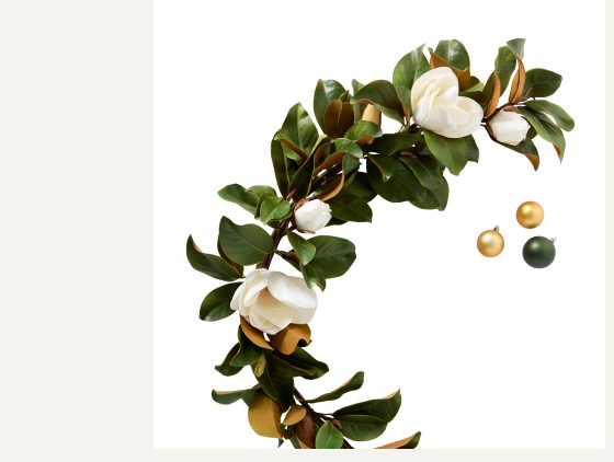 Faux Magnolia Garland