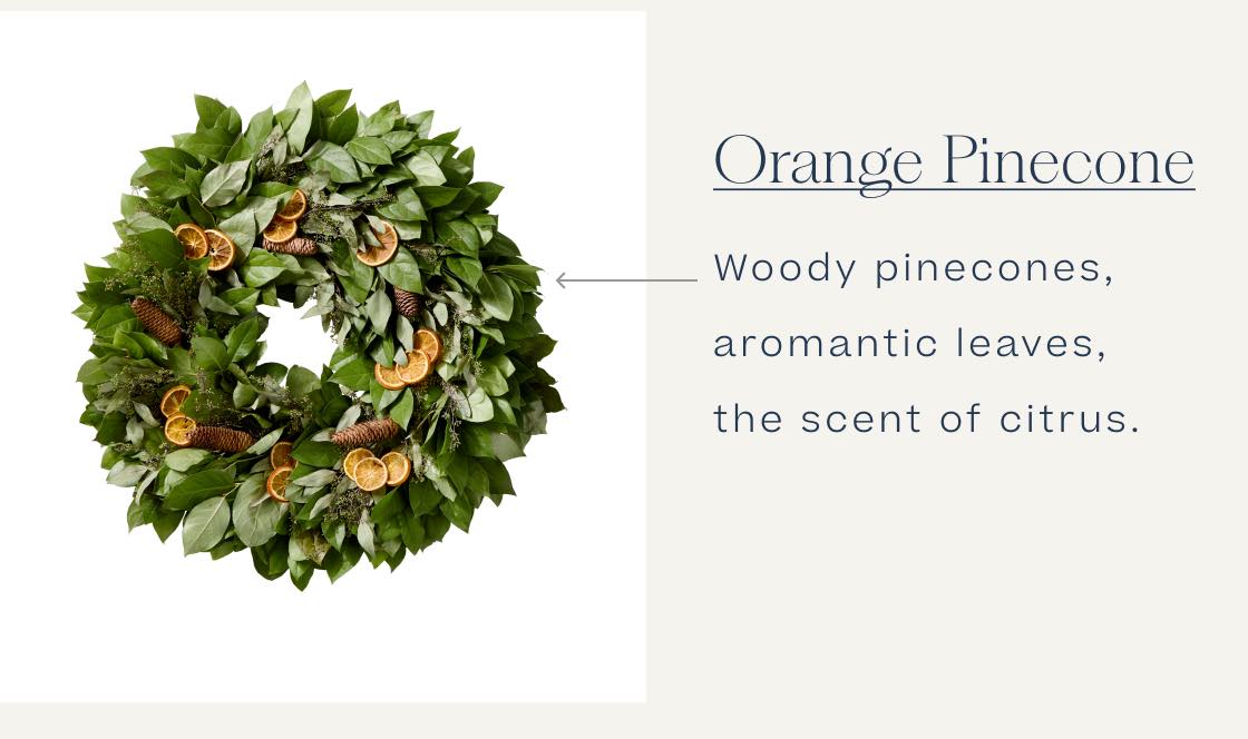 Fresh Orange Pinecone Wreath