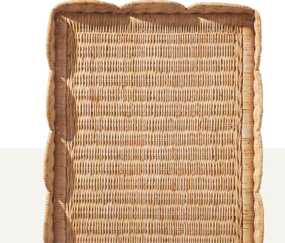 Scallop Rattan Tray