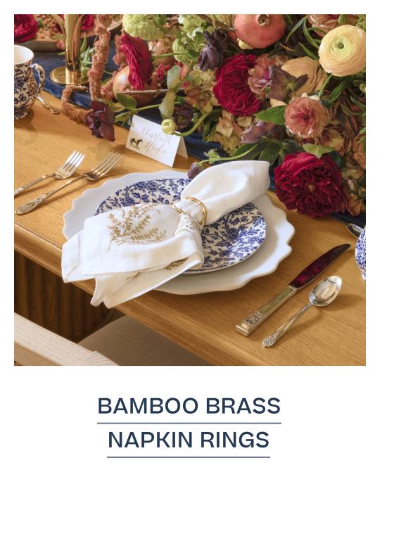 Brass Bamboo Napkin Rings (Set of 4)