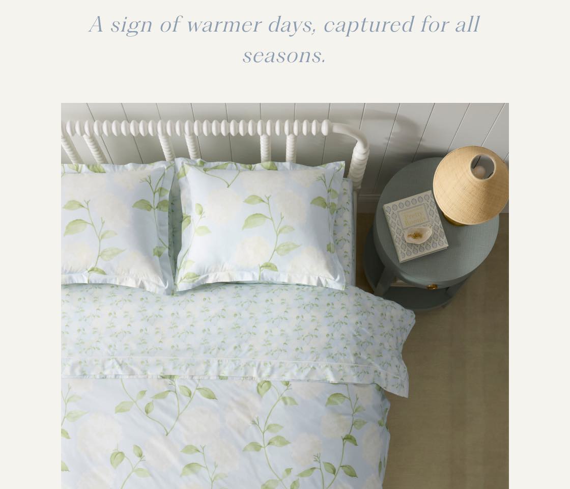Hydrangea Percale Duvet Cover