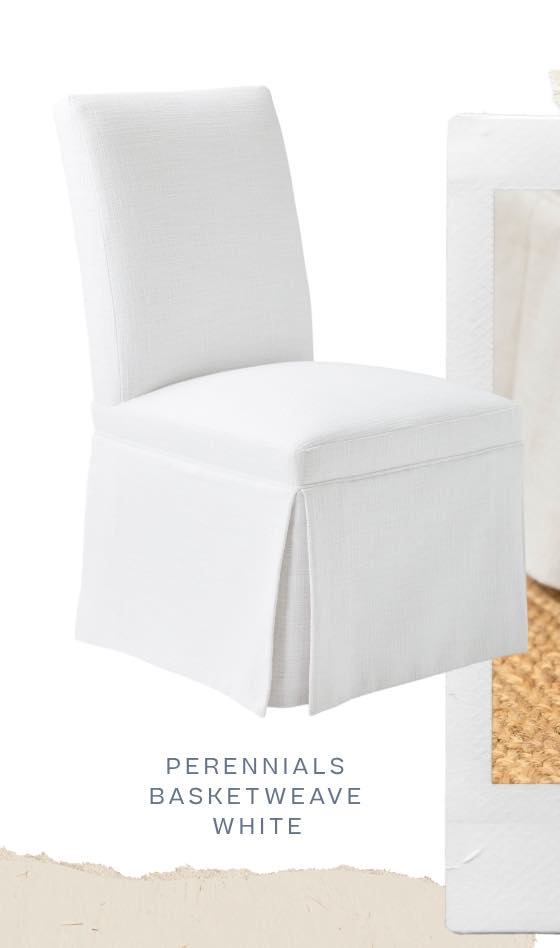 Perennials Basketweave Fabric Swatch - White
