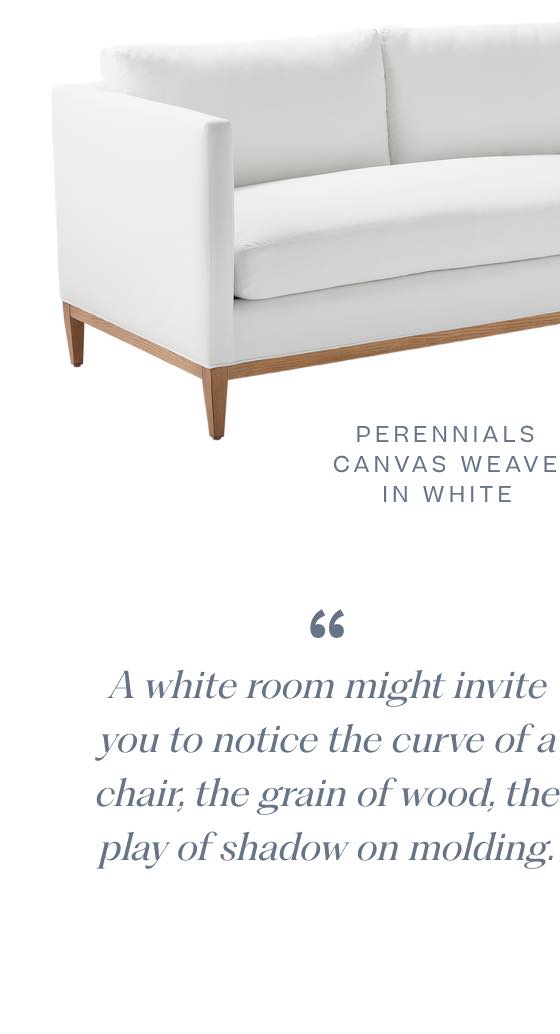 Perennials Canvas Weave Fabric Swatch - White