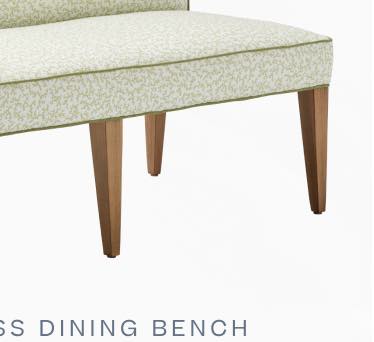 Ross Dining Bench - Performance Kimbe Pear with Perpetua Performance Olive Pipe