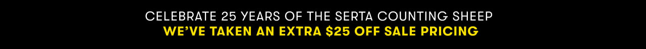 Celebrate 25 years of the Serta Counting Sheep | We’ve taken an extra $25 off sale pricing.