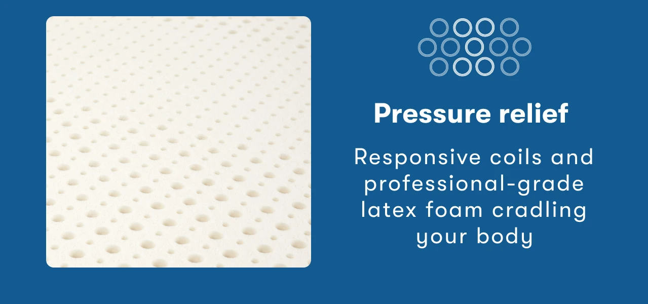 Pressure relief&nbsp; | Responsive coils and professional-grade latex foam cradling your body