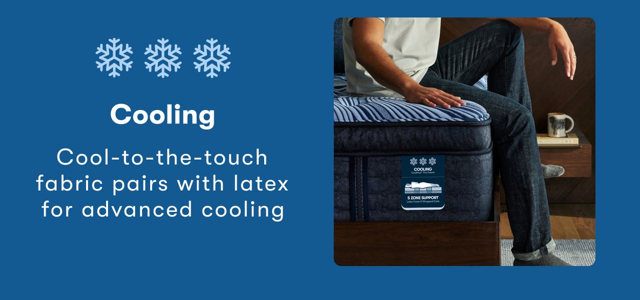 Cooling&nbsp;| Cool-to-the-touch fabric pairs with latex for advanced cooling