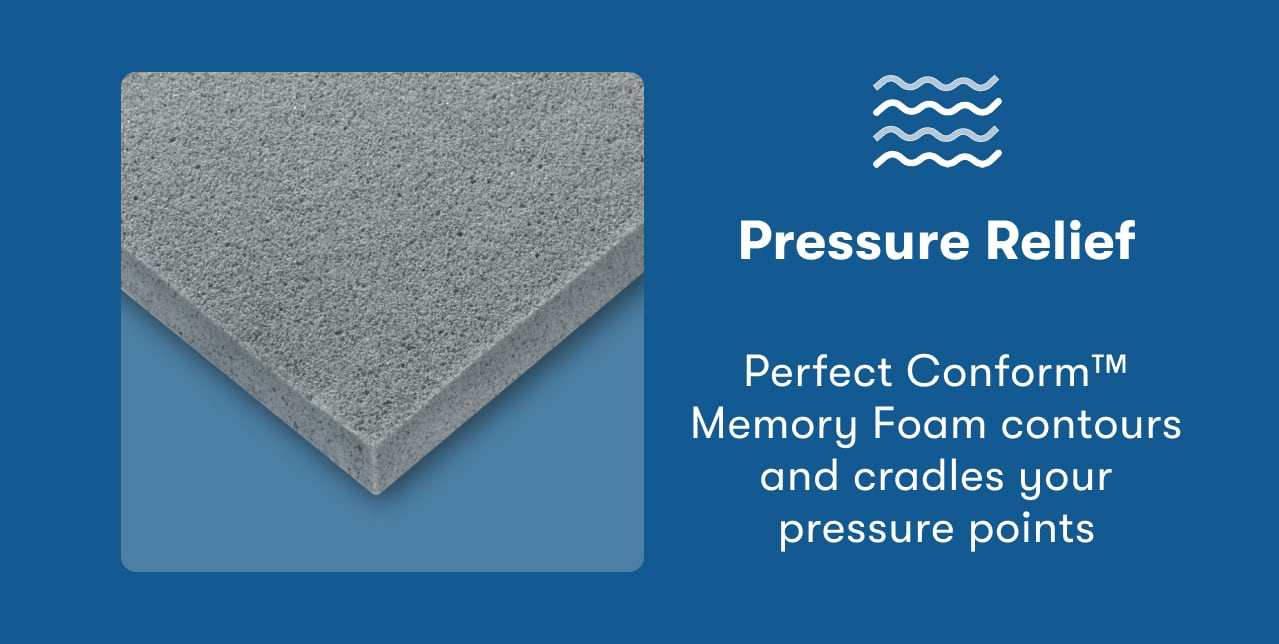 Pressure relief&nbsp;| Perfect Conform™ Memory Foam cradles your pressure points