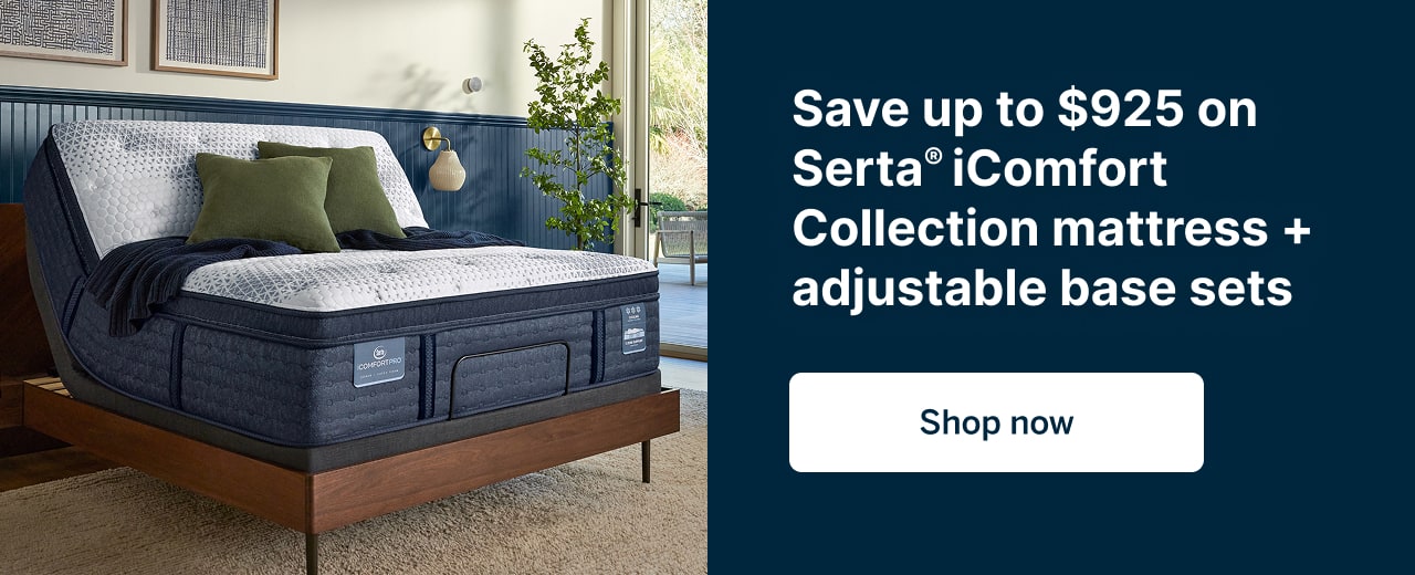 Save up to $925 on Serta® iComfort Collection mattress + adjustable base sets