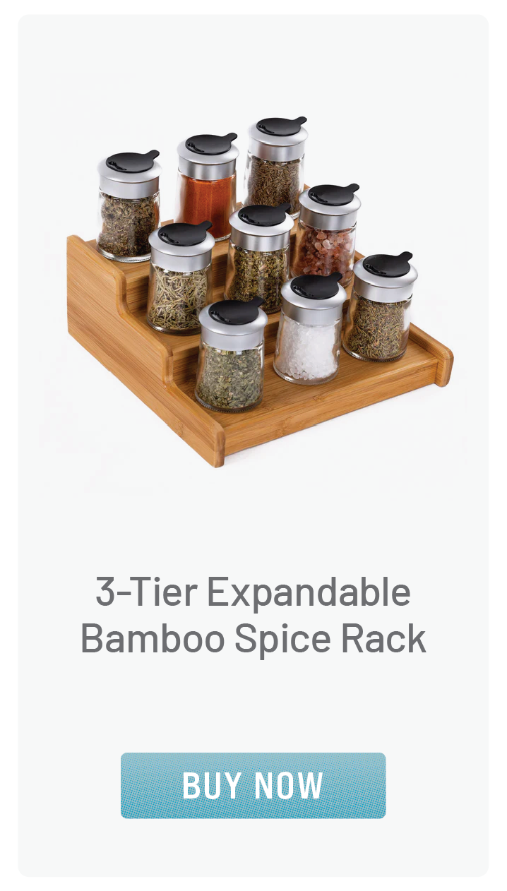 3-Tier Expandable Bamboo Spice Rack
