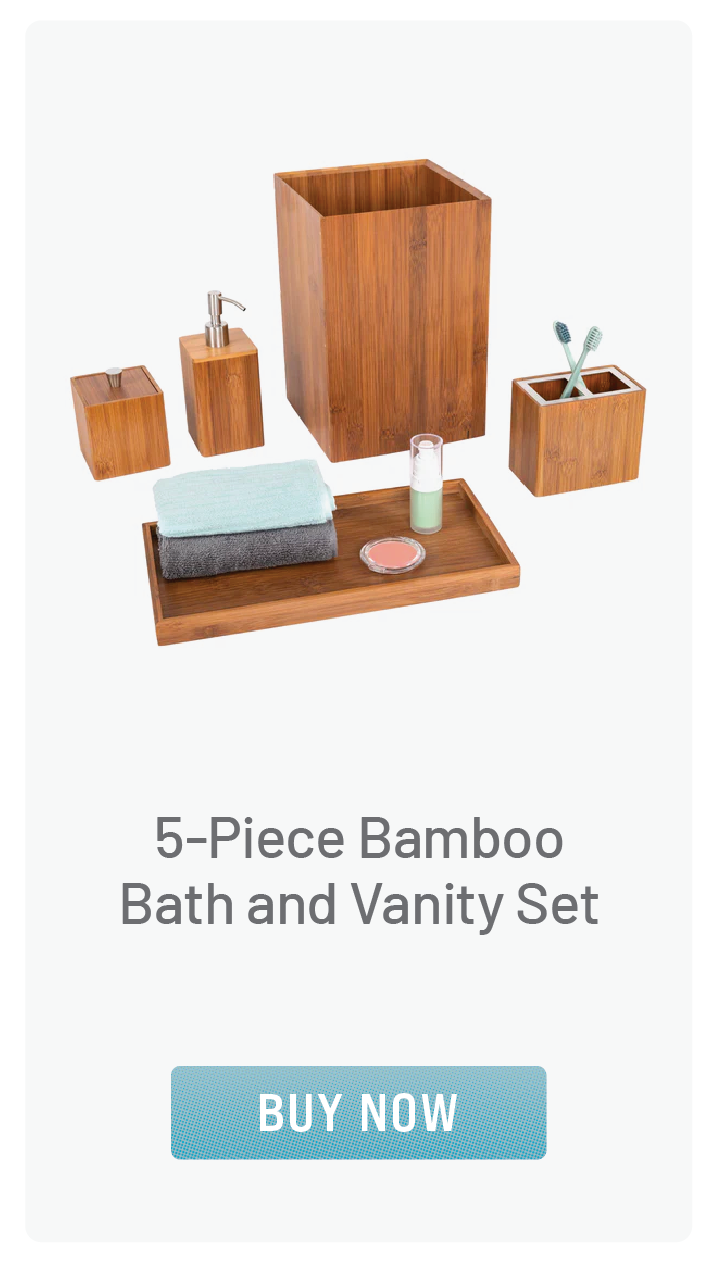 5-Piece Bamboo Bath and Vanity Set