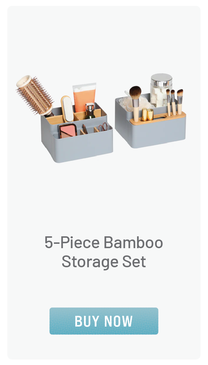2-Piece Bamboo Caddy Set, Gray