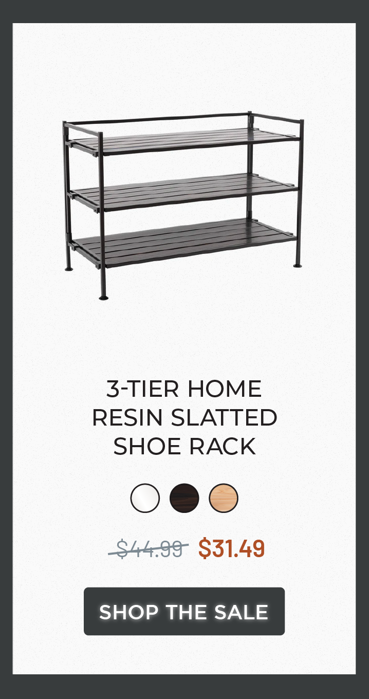 3-Tier HOME Resin Slatted Shoe Rack