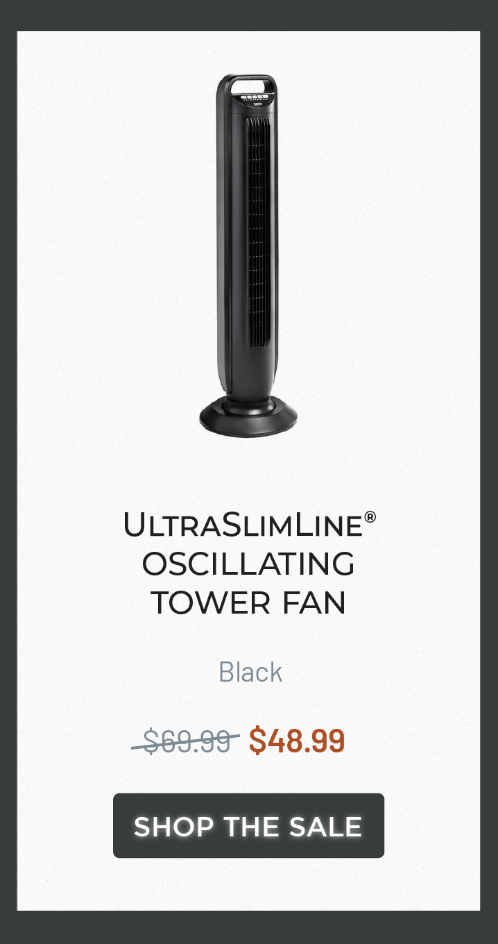 UltraSlimLine® Oscillating Tower Fan, Black