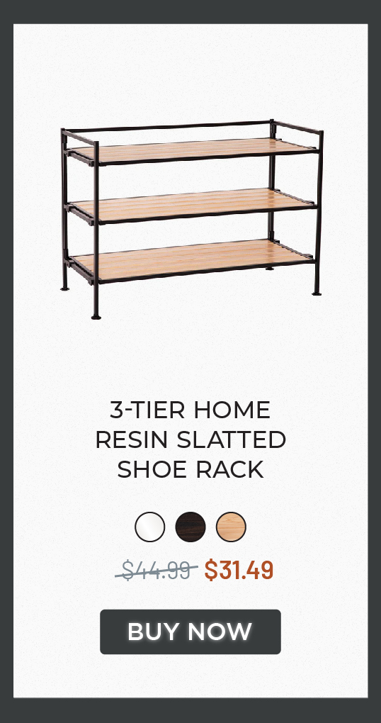 3-Tier HOME Resin Slatted Shoe Rack