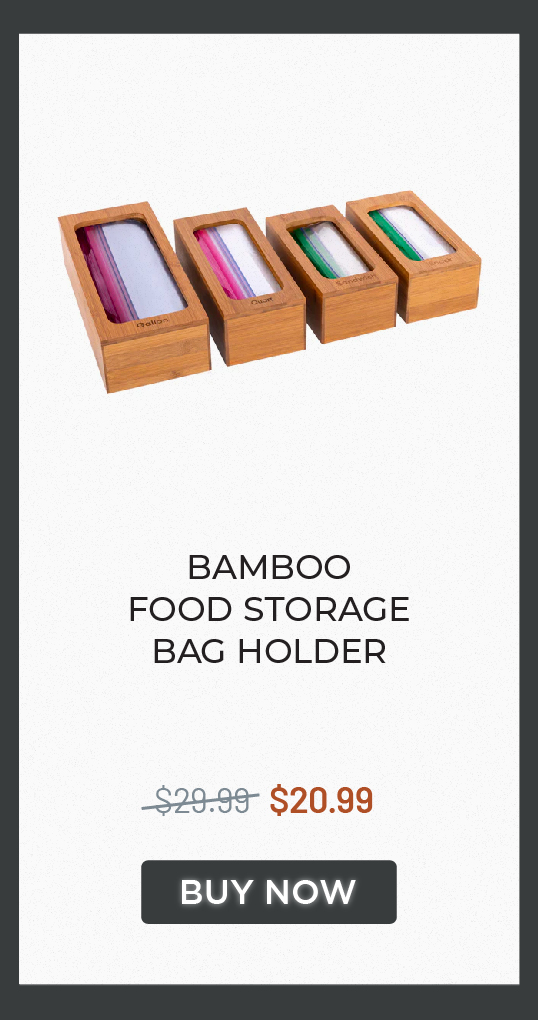 Bamboo Food Storage Bag Holder (Set of 4)