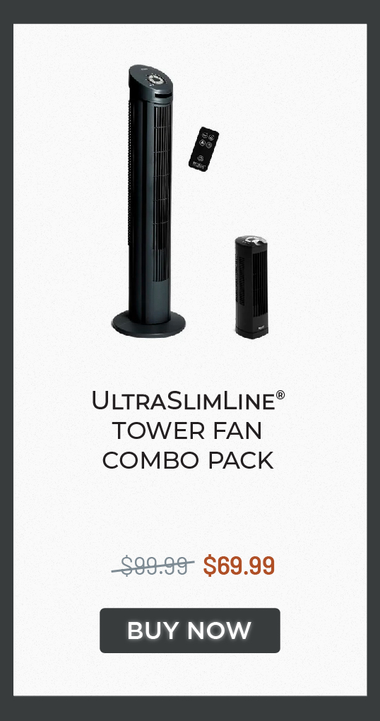 UltraSlimLine® Tower Fan Combo Pack, Black UltraSlimLine® Tower Fan Combo Pack, Black