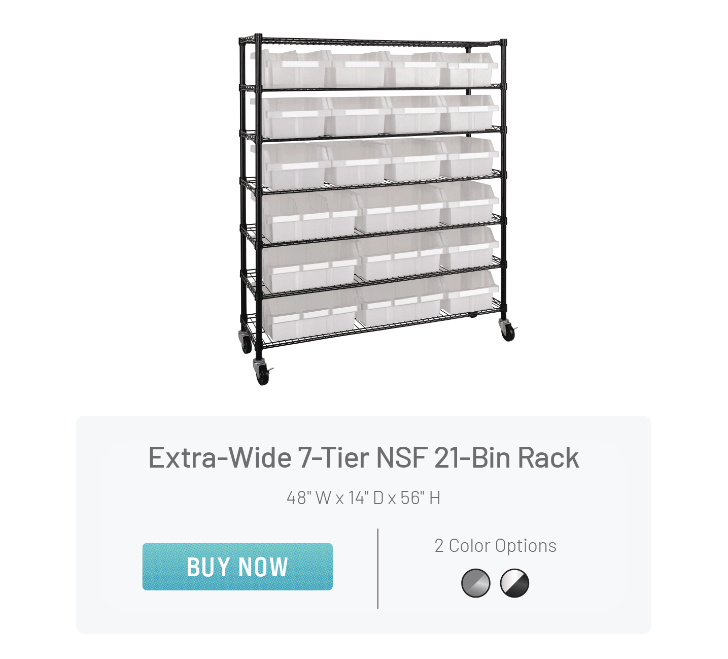 Extra-Wide 7-Tier NSF 21-Bin Rack