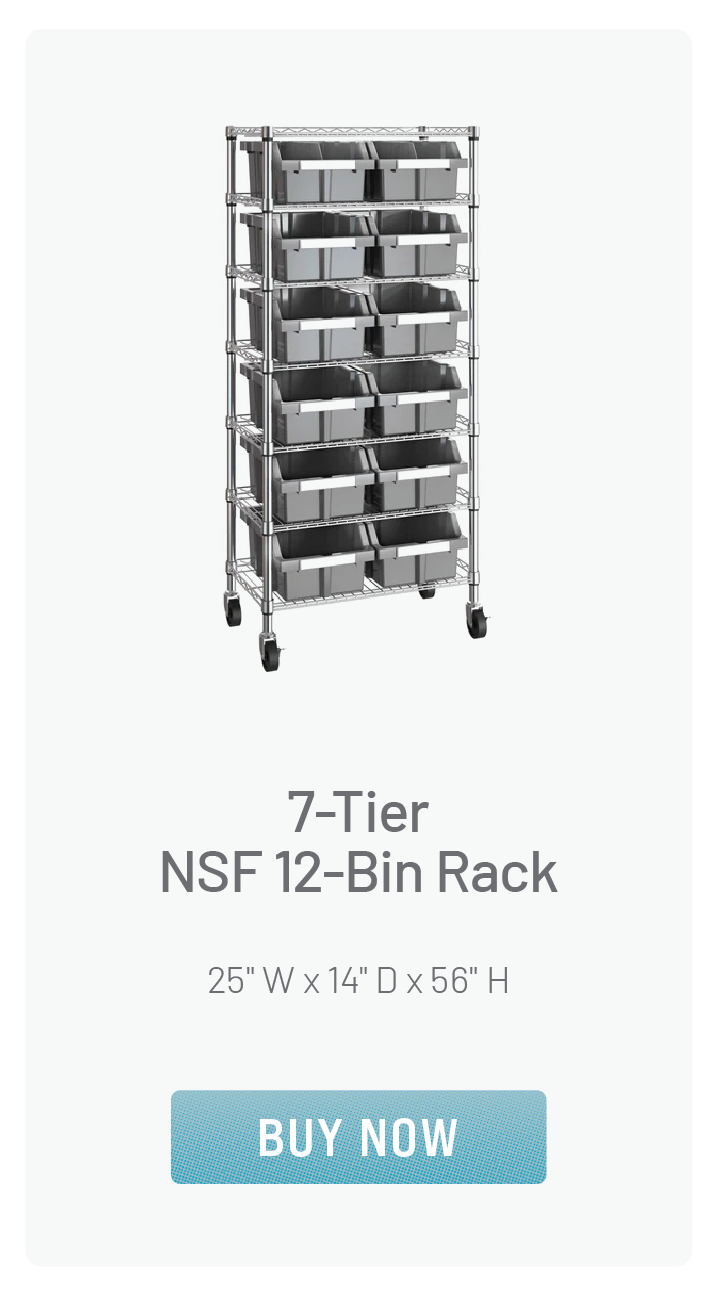 7-Tier NSF 12-Bin Rack