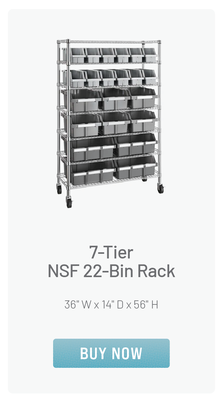 7-Tier NSF 22-Bin Rack