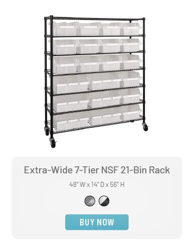 Extra-Wide 7-Tier NSF 21-Bin Rack