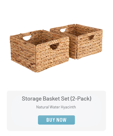 Storage Basket Set (2-Pack), Natural Water Hyacinth