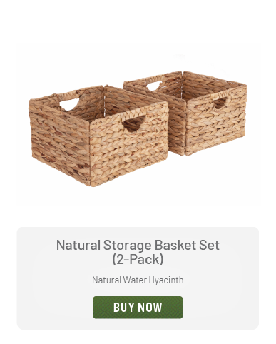 Storage Basket Set (2-Pack), Natural Water Hyacinth