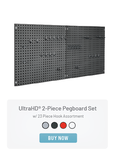 UltraHD® 2-Piece Pegboard Set w/ 23 Piece Hook Assortment