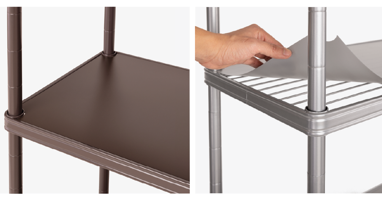 HOME 4-Tier Steel Shelving with Shelf Liners