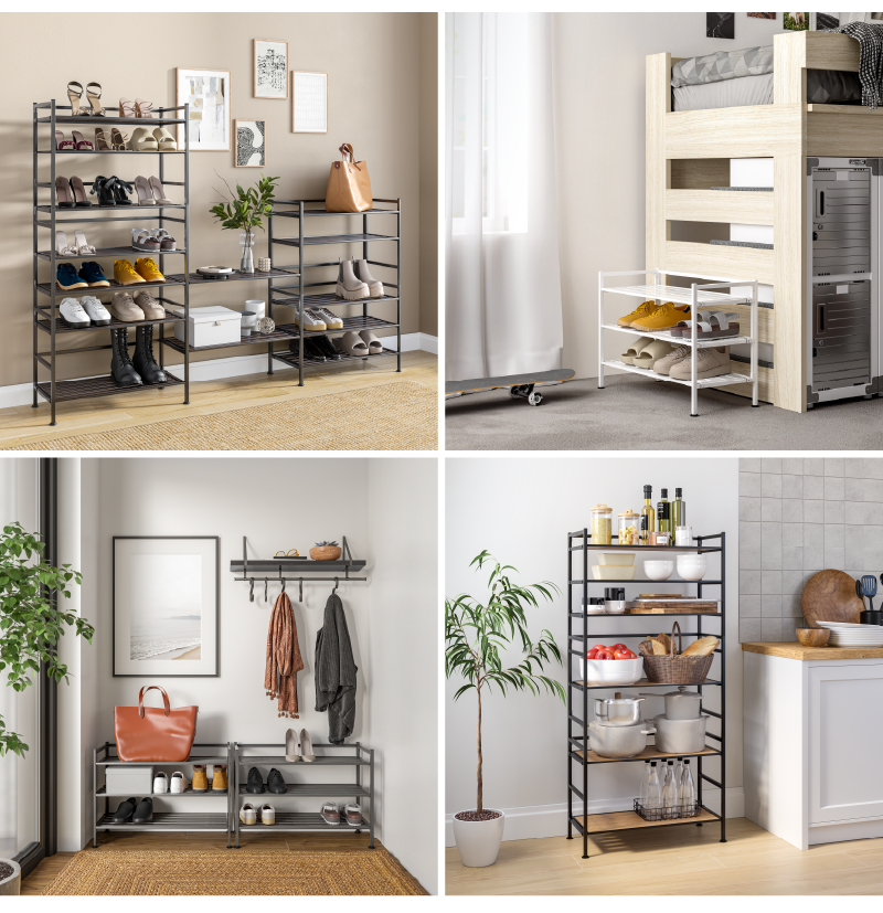 Our Shoe Racks Seen in Diverse Spaces