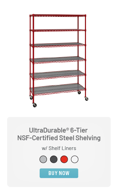 UltraDurable® 6-Tier NSF-Certified Steel Shelving with Shelf Liners