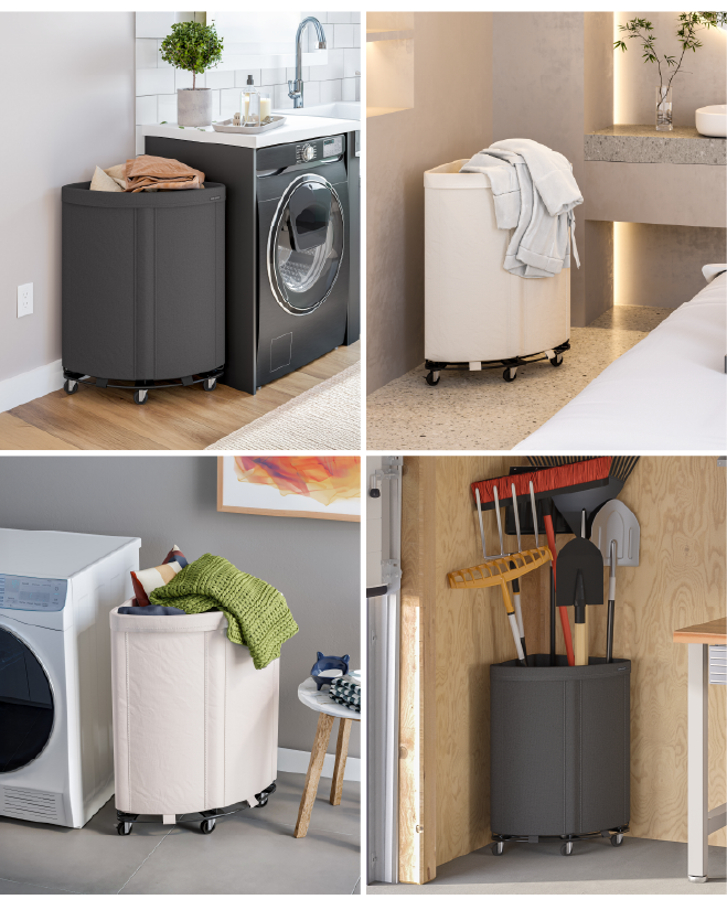 Heavy-Duty Rolling Corner Hamper