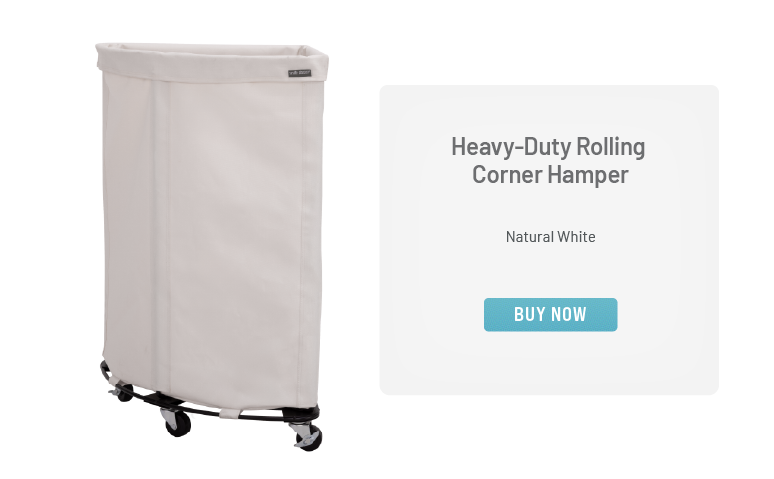 Heavy-Duty Rolling Corner Hamper, Natural White